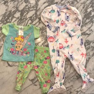 6/$15 12 mo tinker bell and cinderella pj set